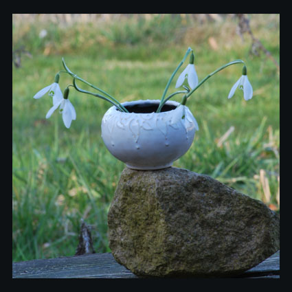 vase mit schlickerdekor